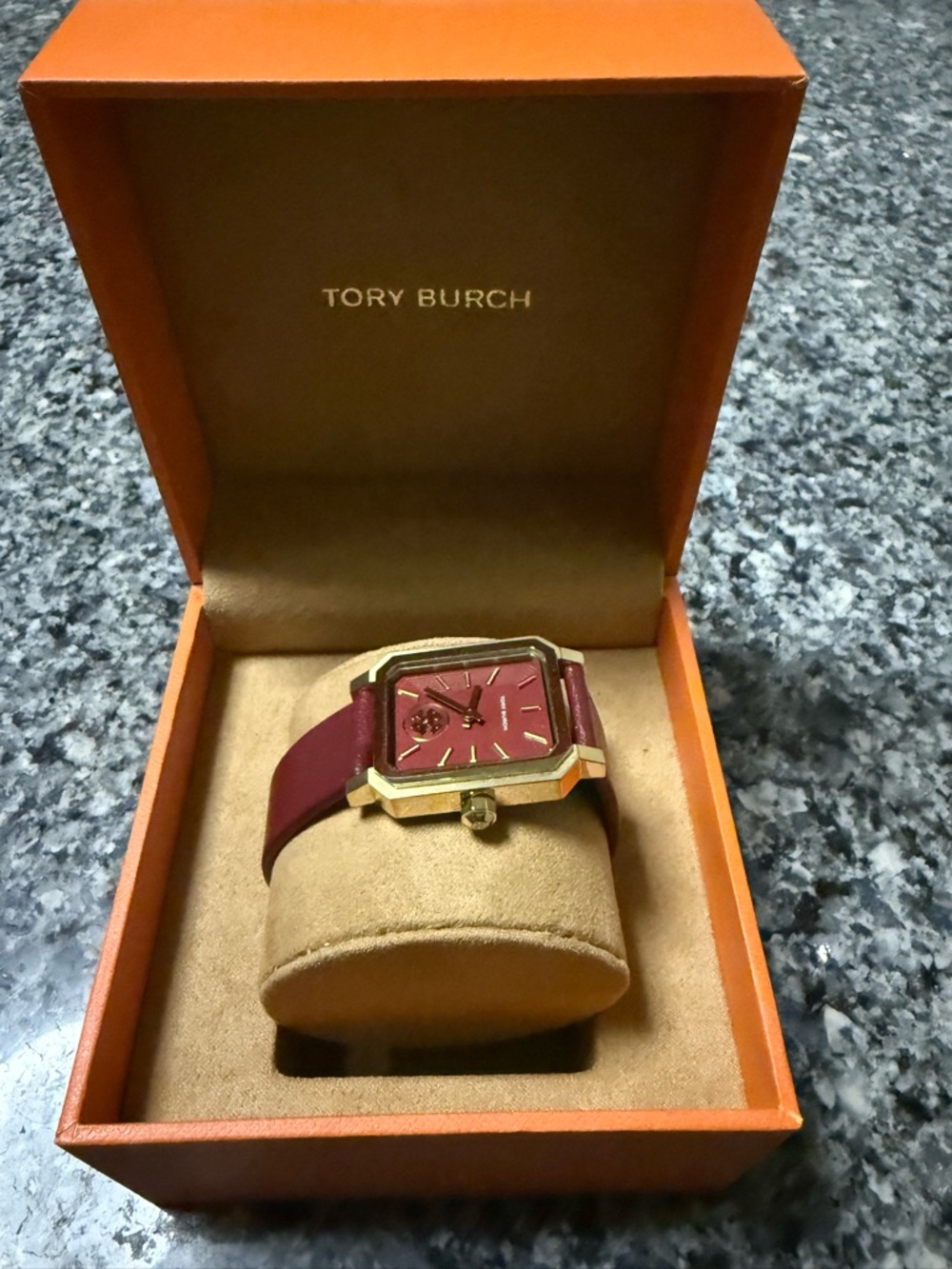Tory Burch Watch Red Leather and Gold